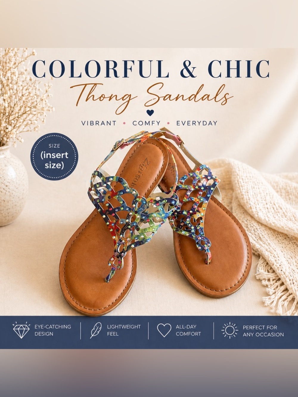 Zigi Soho Multicolor Jeweled Cutout T-Strap Sandals